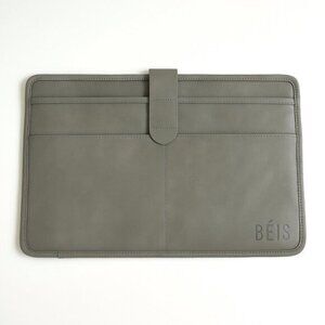 BEIS Faux Leather Beige Laptop Sleeve Case Gray 13”